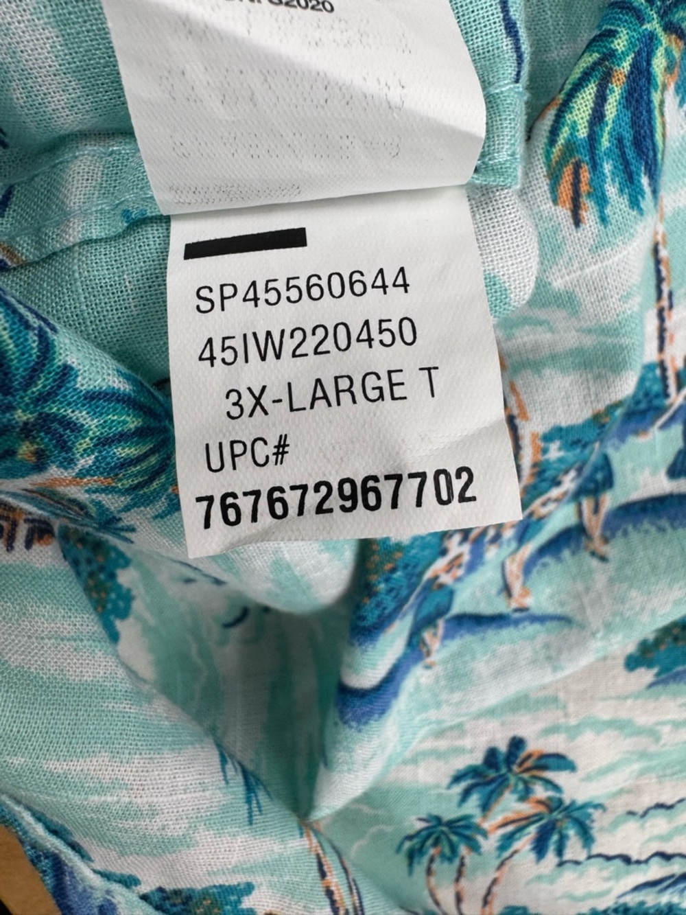 IZOD Saltwater Relaxed Size 3XLT Blue Green Tropical Hawaiian Aloha Shirt NWT - Picture 10 of 13